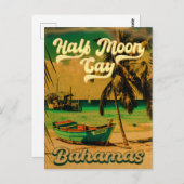 ハーフムーンケイバハマレトロヴィンテージバケーション60s ポストカード (正面/裏面)