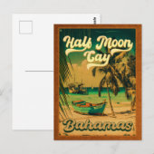ハーフムーンケイバハマレトロヴィンテージバケーション60s ポストカード (正面/裏面)