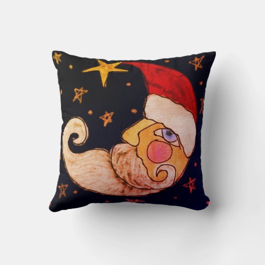 ハーフムーンサンタ抽象芸術クリスマスアート クッション (裏面)