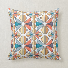 ハーフムーンズインサンゴアンドティール（緑がかった色） クッション