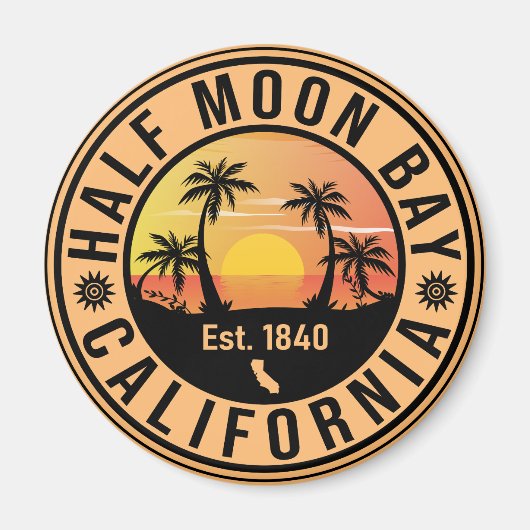 ハーフムーンベイカリフォルニアレトロサンセットデミディアム マグネット (正面)