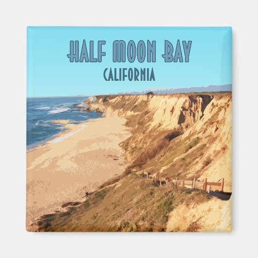 ハーフムーンベイカリフォルニアヴィンテージ マグネット (正面)