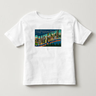ハーフムーンベイ、カリフォルニア-大きい手紙場面 トドラーTシャツ