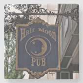 ハーフムーン、アテネ大理石コースター。 ストーンコースター (正面)