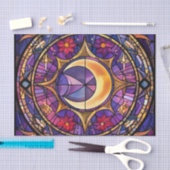 ハーフムーン ステンドグラス デコパージュペーパー 薄葉紙 (クラフト)