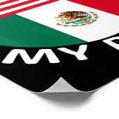 ハーフメキシコ半米州旗UsaメキシコRoots H ポスター (角)