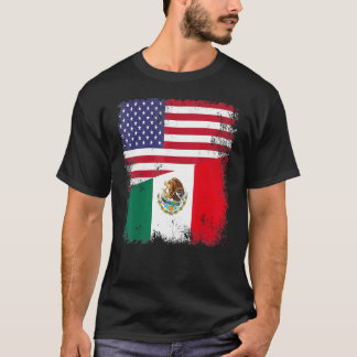 ハーフメキシコ国旗ヴィンテージメキシコ米国 Tシャツ