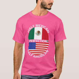 ハーフメキシコ ハーフアメリカ メキシコ アメリカ国旗 ルーツ・私 Tシャツ