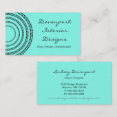 ハーフモ点々のあるーンズビジネスカード、ターコイズ 名刺 (正面/裏面)