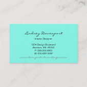 ハーフモ点々のあるーンズビジネスカード、ターコイズ 名刺 (裏面)