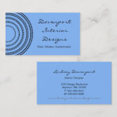 ハーフモ点々のあるーンズビジネスカード、ライトブルー 名刺 (正面/裏面)