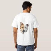 ハーフロボット犬の顔 Tシャツ (裏面フル)
