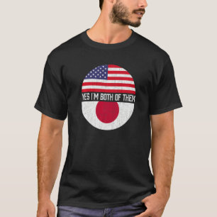 ハーフ日本のアメリカ半米国国旗の家族ヘリタ Tシャツ
