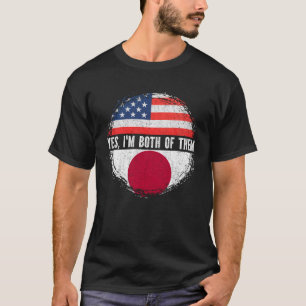 ハーフ日本のアメリカ合衆国国旗 Tシャツ