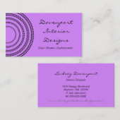 ハーフ点々のあるモーンスビジネスカードラベンダー 名刺 (正面/裏面)