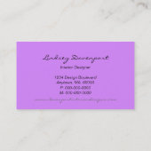 ハーフ点々のあるモーンスビジネスカードラベンダー 名刺 (裏面)