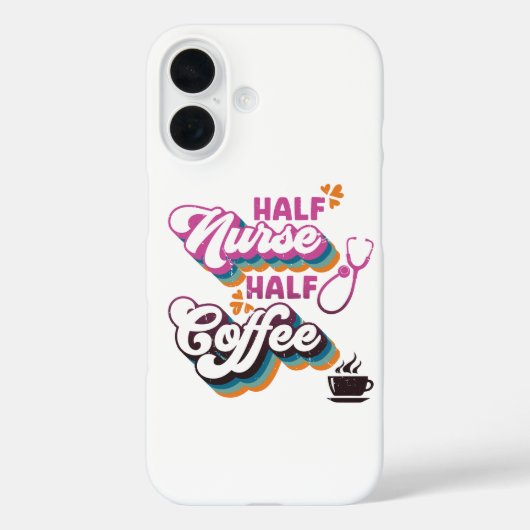 ハーフ看護師ハーフコーヒー 看護師 グルービー コーヒー愛好家 Case-Mate iPhoneケース (裏面)
