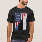 ハーフ米国国旗エストニア州旗 Tシャツ (正面)