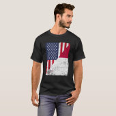 ハーフ米国国旗ハーフ・マルタ国旗アメリカマルチーズ Tシャツ (正面フル)
