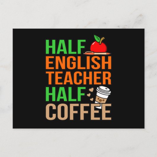 ハーフ英語先生ハーフ・コーヒー言語学生 ポストカード (正面)