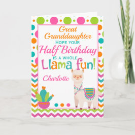 ハーフ誕生日かわいいラマ6ヶ月 カード