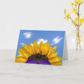 ハーフ誕生日ひまわり及びサングラス カード (黄色い花)