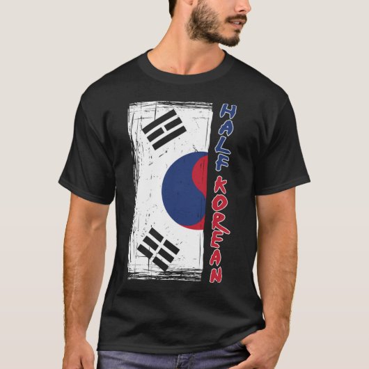 ハーフ韓国系アメリカ人 グラフィック - おもしろい韓国 Tシャツ (正面)