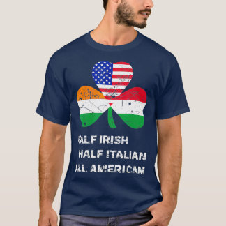 ハーフ・アイリッシュイタリアンハーフ・オールアメリカ国旗 Tシャツ