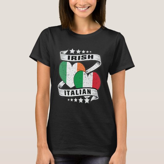 ハーフ・アイリッシュ・イタリアンハーフ・キッズイタリアンアイルランド国旗 Tシャツ (正面)