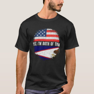 ハーフ・アメリカン・ハーフ・アメリカン・サモア米国国旗 Tシャツ