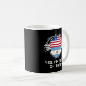 ハーフ・アメリカン・ハーフ・アルゼンチン米国アルゼンチン国旗S コーヒーマグカップ (正面右)