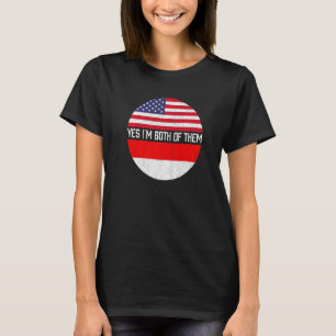 ハーフ・アメリカン・ハーフ・インドネシア米国国旗の家族ヘリ Tシャツ
