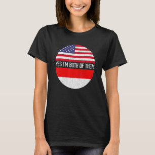 ハーフ・アメリカン・ハーフ・インドネシア米国国旗の家族ヘリ Tシャツ