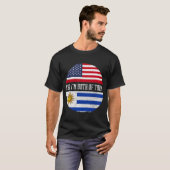 ハーフ・アメリカン・ハーフ・ウルグアイ米国国旗 Tシャツ (正面フル)