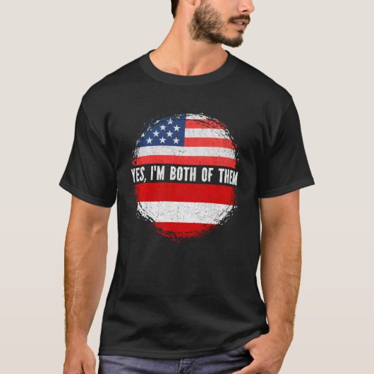 ハーフ・アメリカン・ハーフ・オーストリア米国国旗オーストリア Tシャツ (正面)