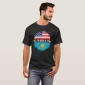 ハーフ・アメリカン・ハーフ・カザフ米国国旗カザフスタン Tシャツ (正面フル)