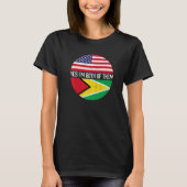 ハーフ・アメリカン・ハーフ・ガイアナ・アメリカ国旗の家族ヘリタ Tシャツ (正面)