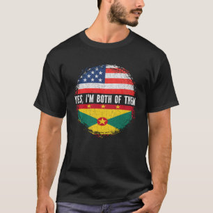 ハーフ・アメリカン・ハーフ・グレナディアン米国国旗グレナダ Tシャツ