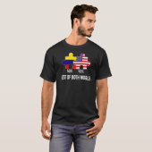 ハーフ・アメリカン・ハーフ・コロンビア国旗の組み合わせマップ・コル Tシャツ (正面フル)