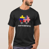 ハーフ・アメリカン・ハーフ・コロンビア国旗の組み合わせマップ・コル Tシャツ (正面)