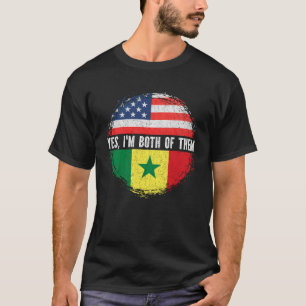 ハーフ・アメリカン・ハーフ・セネガルUSA国旗 Tシャツ