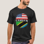 ハーフ・アメリカン・ハーフ・タンザニアUSA国旗タンザニア Tシャツ (正面)