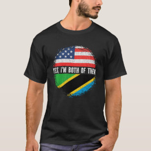 ハーフ・アメリカン・ハーフ・タンザニアUSA国旗タンザニア Tシャツ