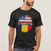 ハーフ・アメリカン・ハーフ・チャドUSA国旗チャド伝統 Tシャツ (正面)
