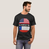 ハーフ・アメリカン・ハーフ・チリUSA国旗チリ伝統 Tシャツ (正面フル)