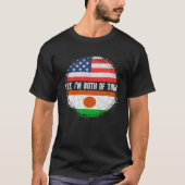 ハーフ・アメリカン・ハーフ・ニゲリエンUSA国旗ナイジェリア Tシャツ (正面)