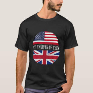ハーフ・アメリカン・ハーフ・ブリティッシュ・アメリカ国旗統一されたの王国 Tシャツ