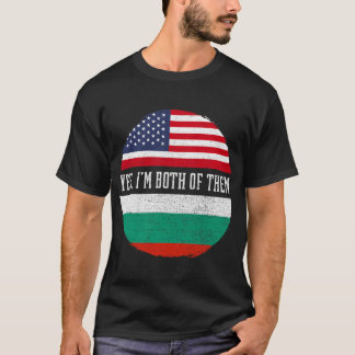 ハーフ・アメリカン・ハーフ・ブルガリアUSA国旗ブルガリアHer Tシャツ
