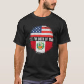 ハーフ・アメリカン・ハーフ・ペルーUSA国旗ペルー伝統 Tシャツ (正面)