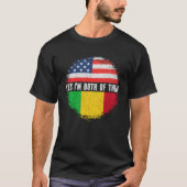 ハーフ・アメリカン・ハーフ・マリ米国国旗のマリ伝統 Tシャツ